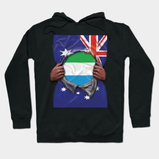 Sierra Leone Flag Australian Flag Ripped - Gift for Sierra Leonean From Sierra Leone Hoodie